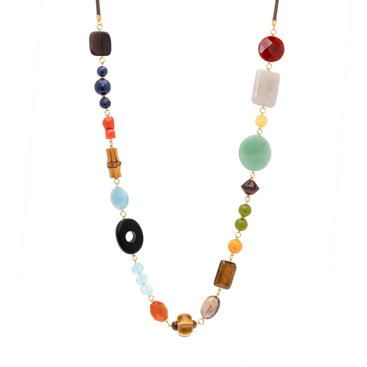 AMINA MIXED SHAPES AND MATERIALS NECKLACE