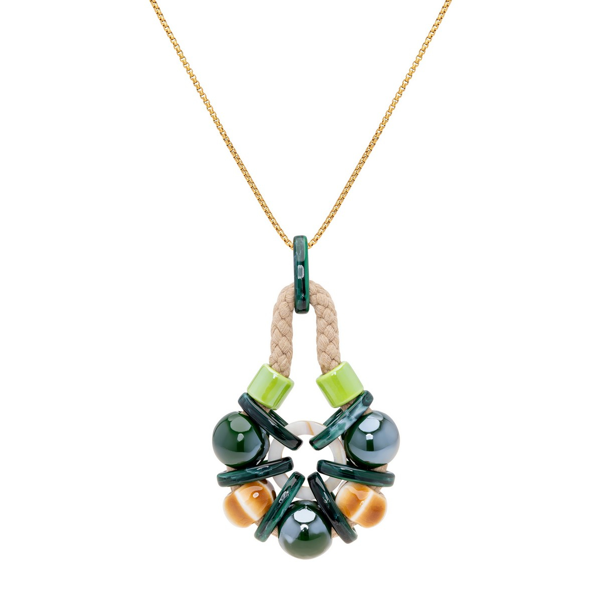 DUNA GREEN CERAMIC AND RESIN NECKLACE