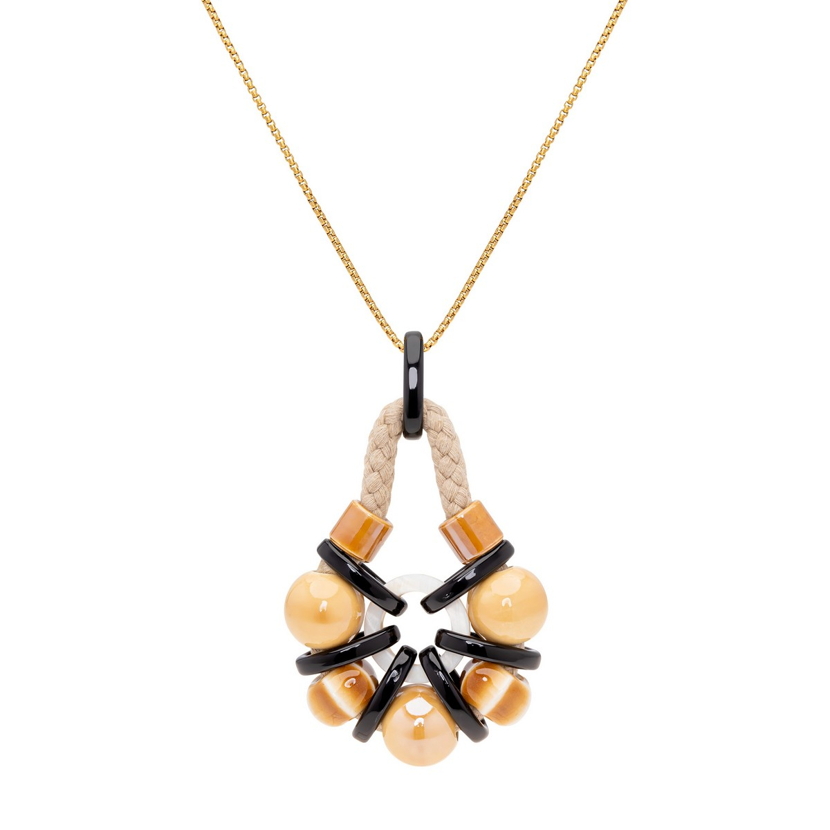 DUNA BEIGE CERAMIC AND RESIN NECKLACE