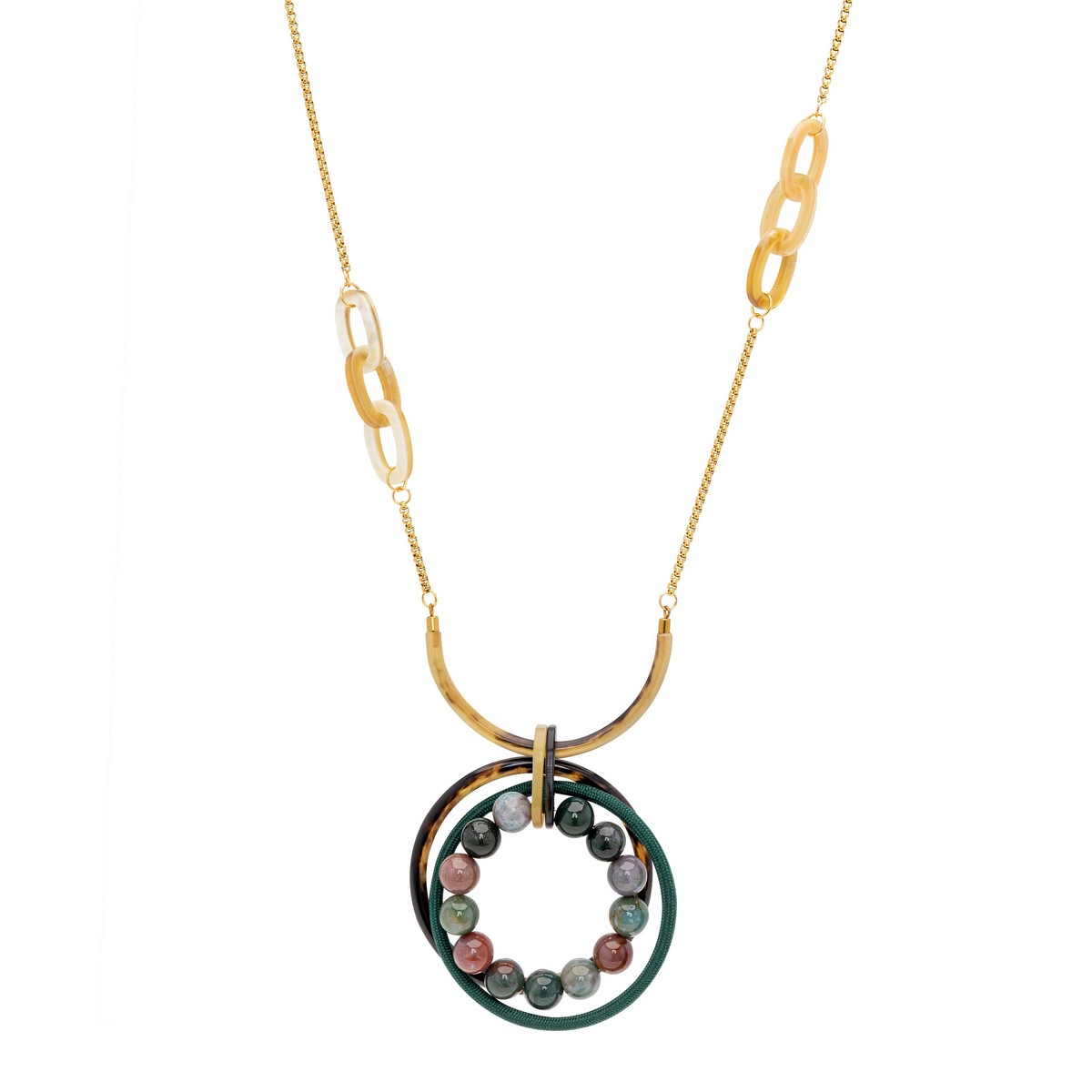 OLIMPIC INDIAN JASPER LOVE KNOT NECKLACE