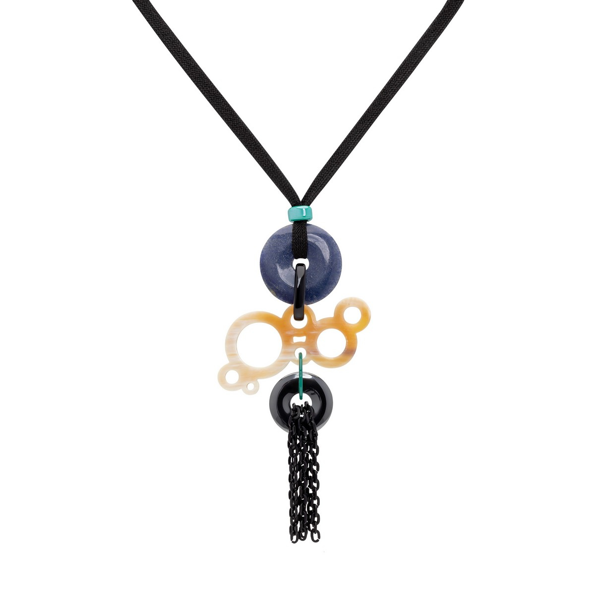BUKI HORN SLIDER NECKLACE TURQUOISE