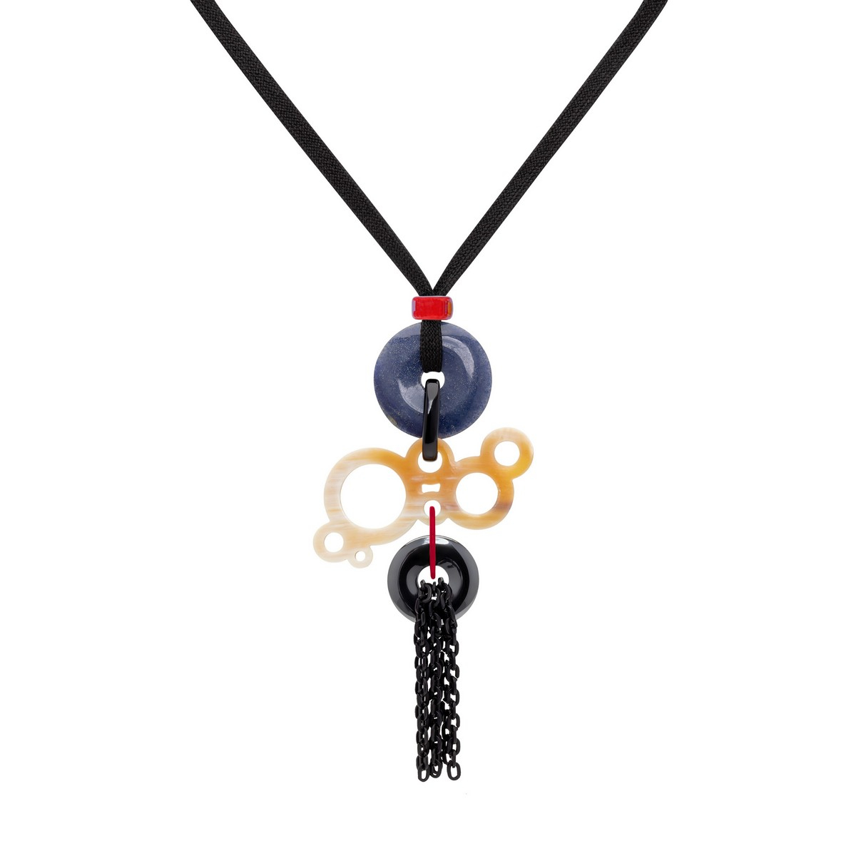 BUKI HORN SLIDER NECKLACE RED