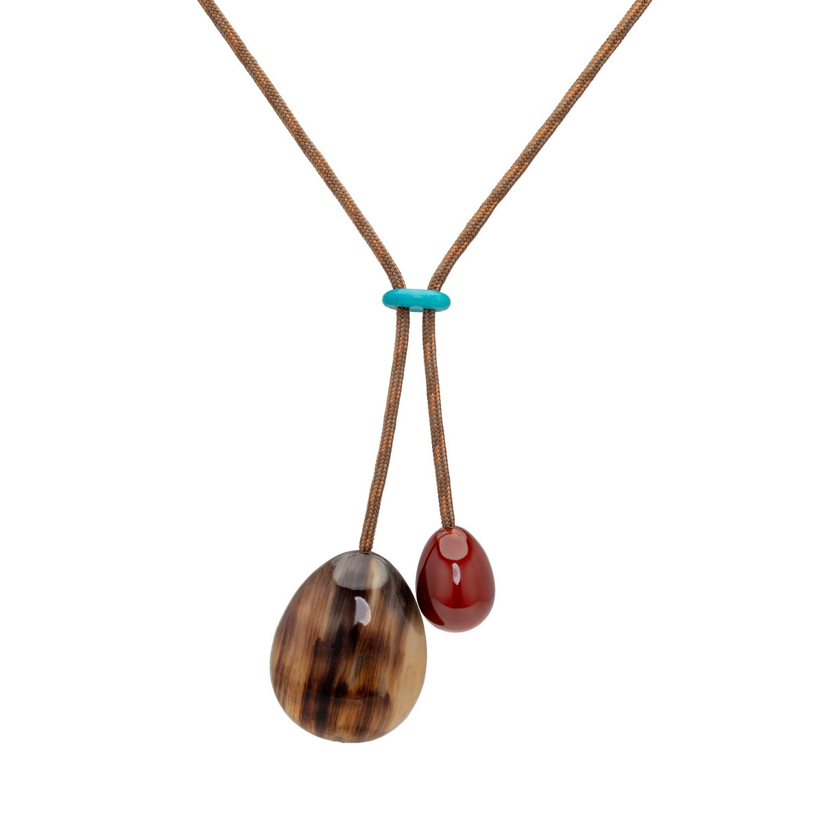 ALBA DOUBLE PENDANT NECKLACE CARNELIAN