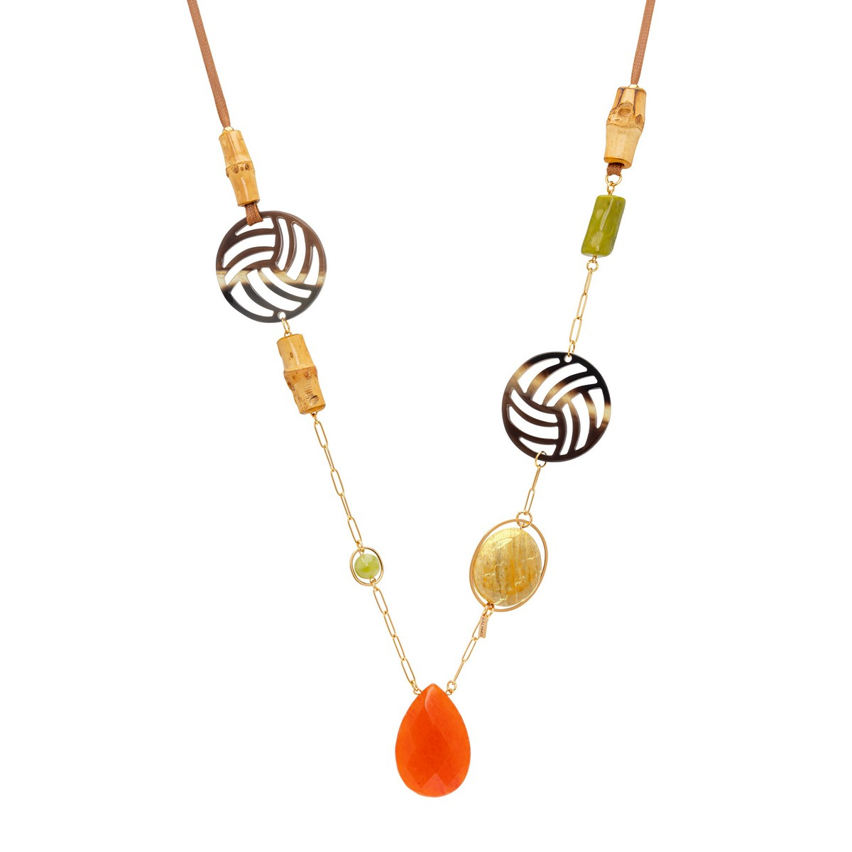 OLIVIA AGATE TEARDROP NECKLACE