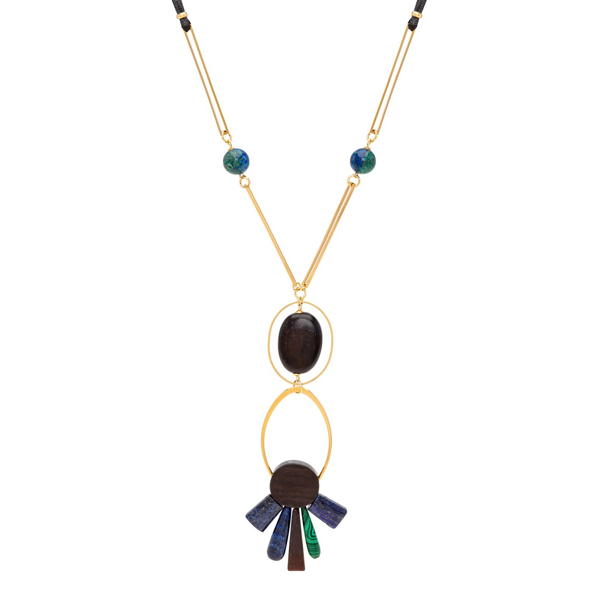 CECILE LAPIS AND EBONY NECKLACE
