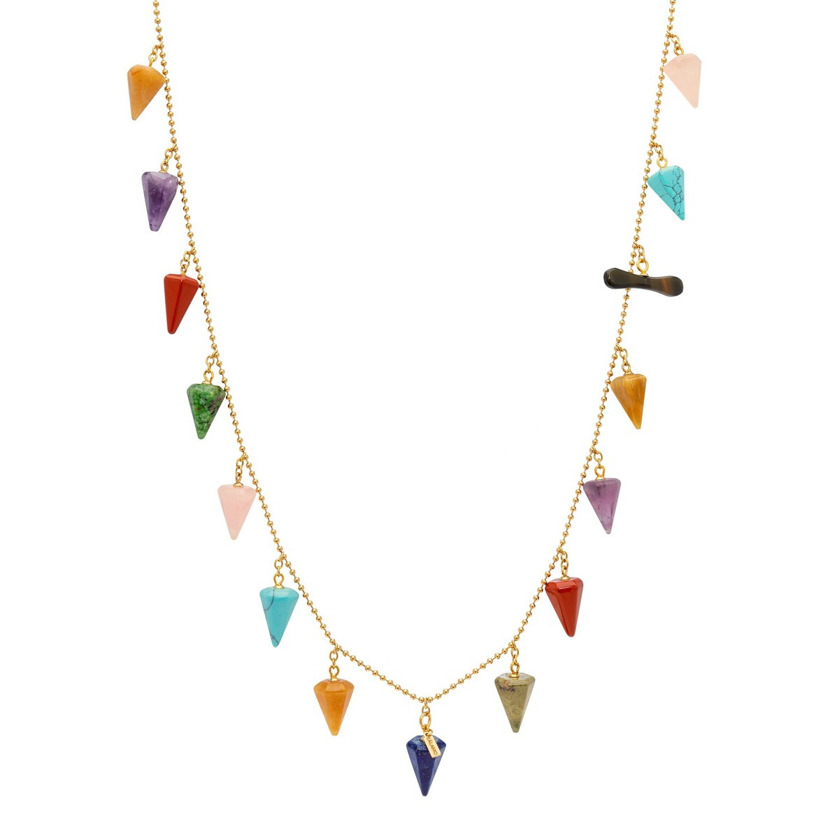 SOFIA MULTICOLOR STONE PYRAMIDS NECKLACE