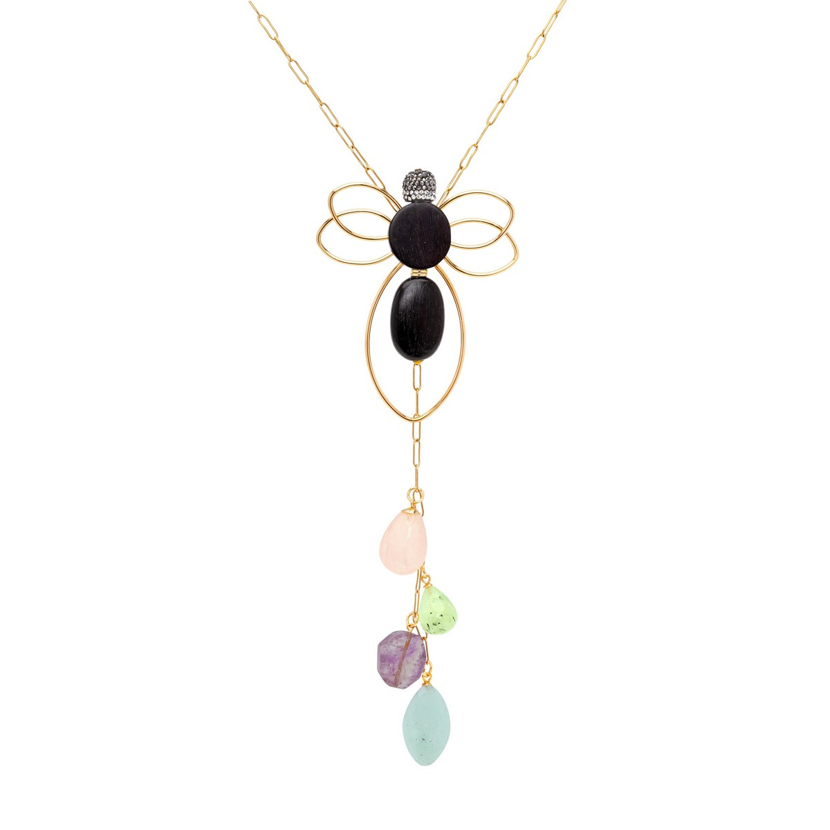 MAIA BEE EBONY AND STONES NECKLACE
