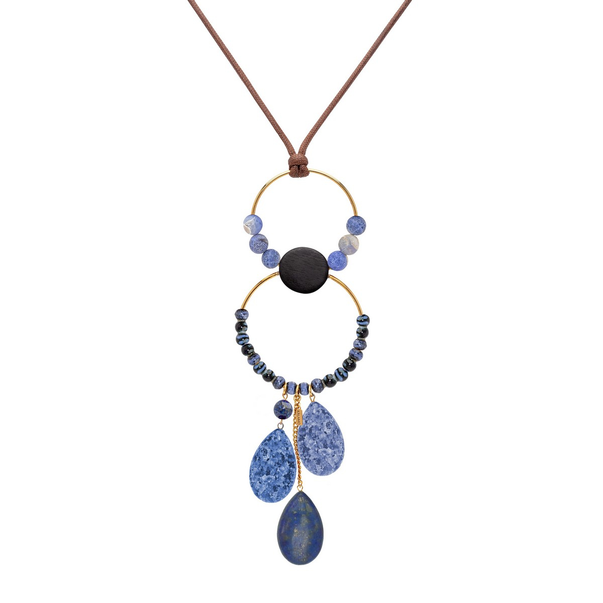 DANTE THREE STONE TEARDROP NECKLACE BLUE