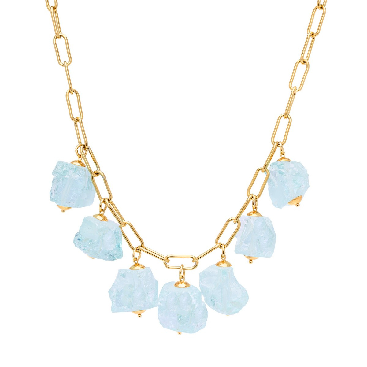 MALISA AQUA RAW-STONE NECKLACE
