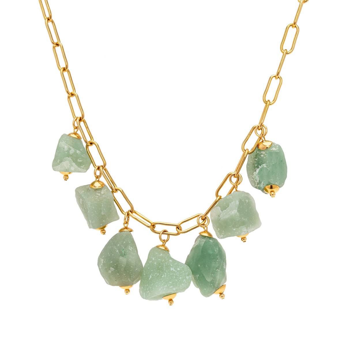 MALISA RAW-STONE NECKLACE- GREEN