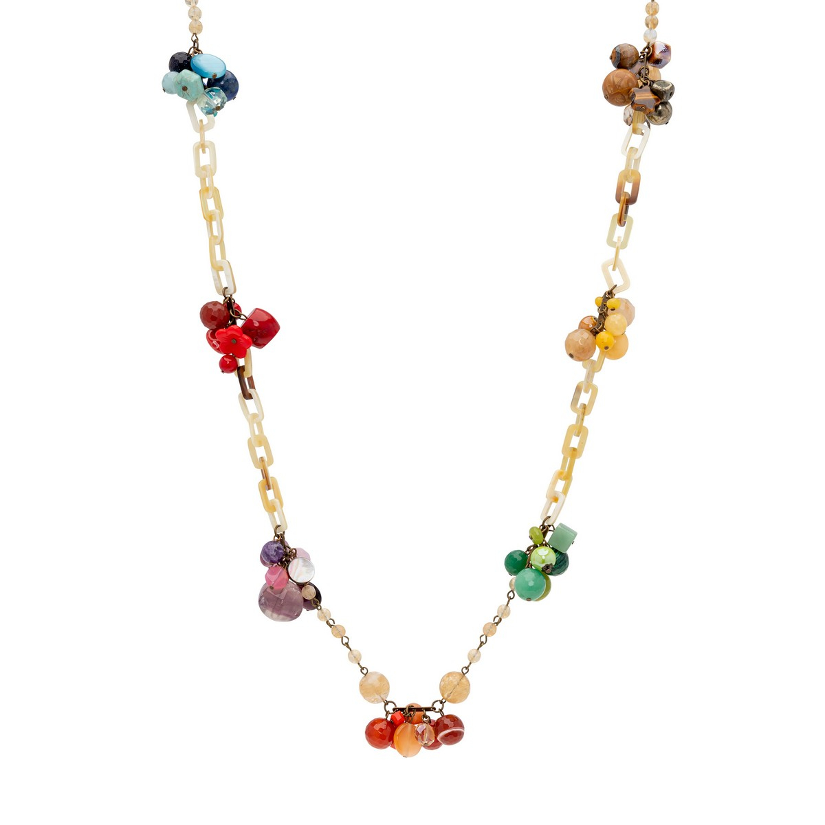TALIA MULTI-STONE AND HORN NECKLACE