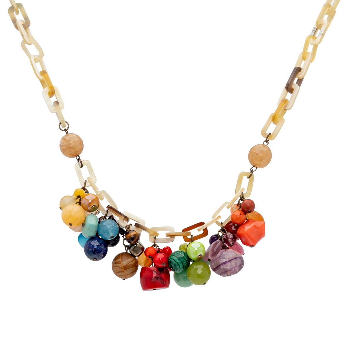 TALIA MULTI-STONE AND HORN SHORT NECKLACE