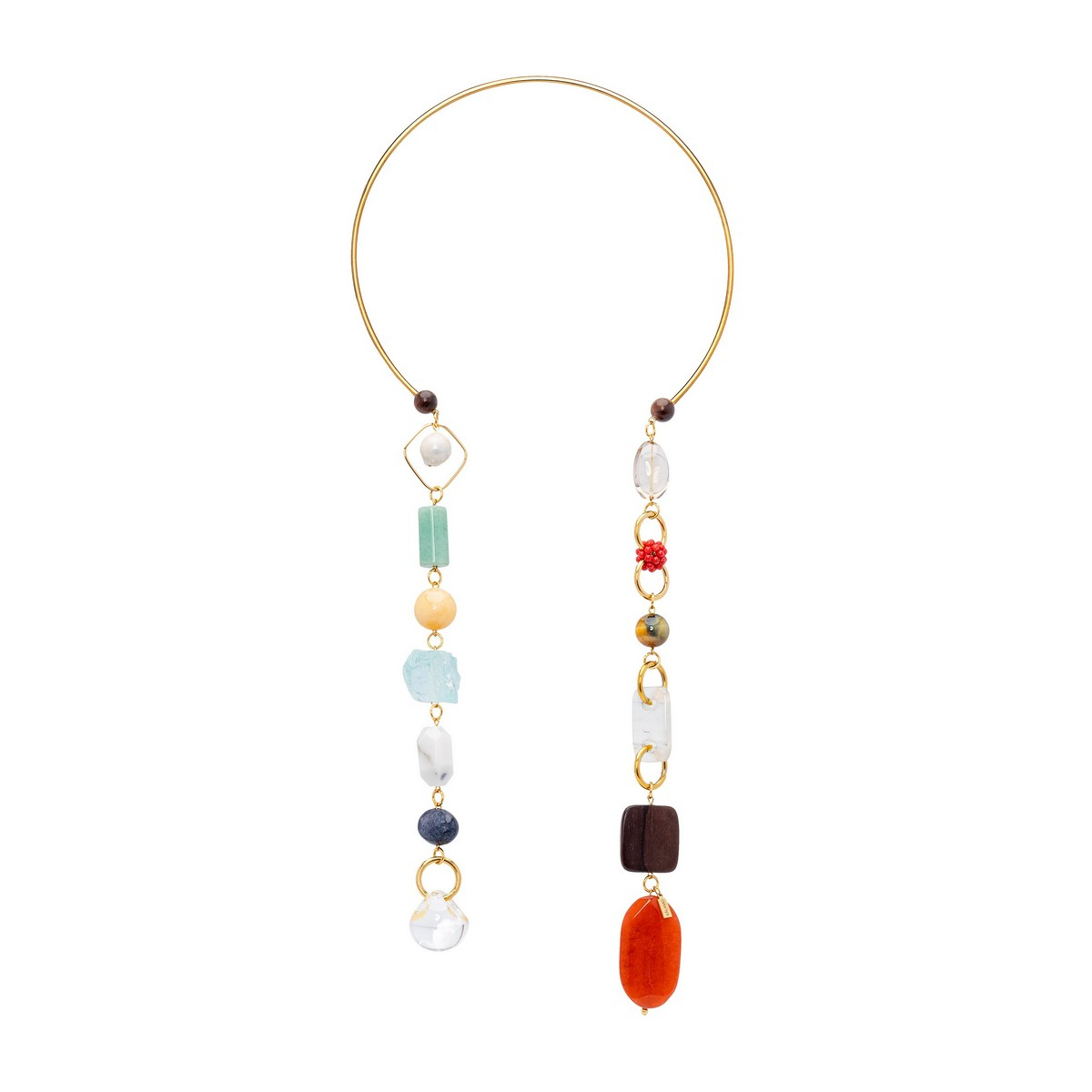 AMARELLA MULTI-SHAPE COLLAR NECKLACE- ORANGE