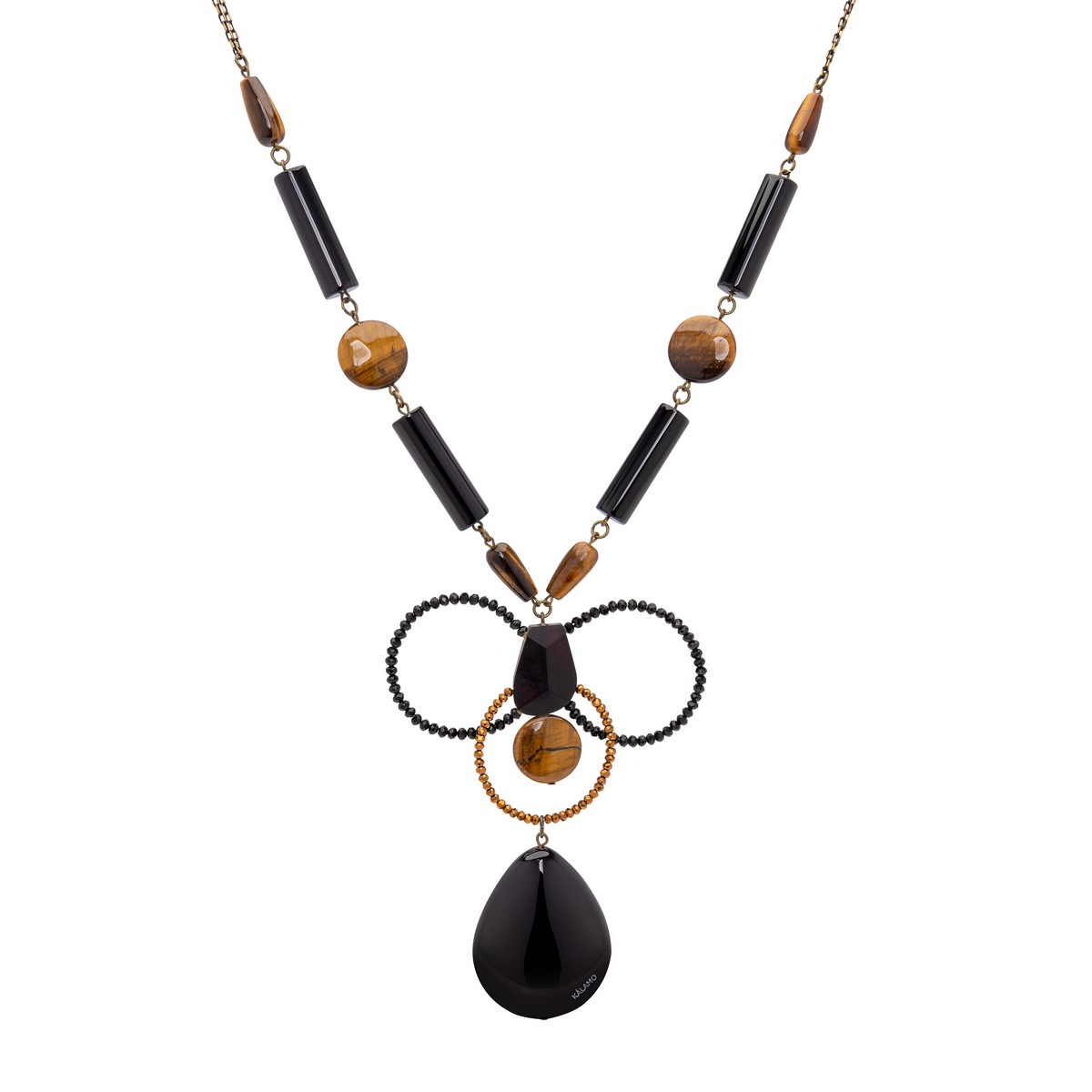 COLLAR MARA CON ADORNO DE ÓNIX Y HEMATITE