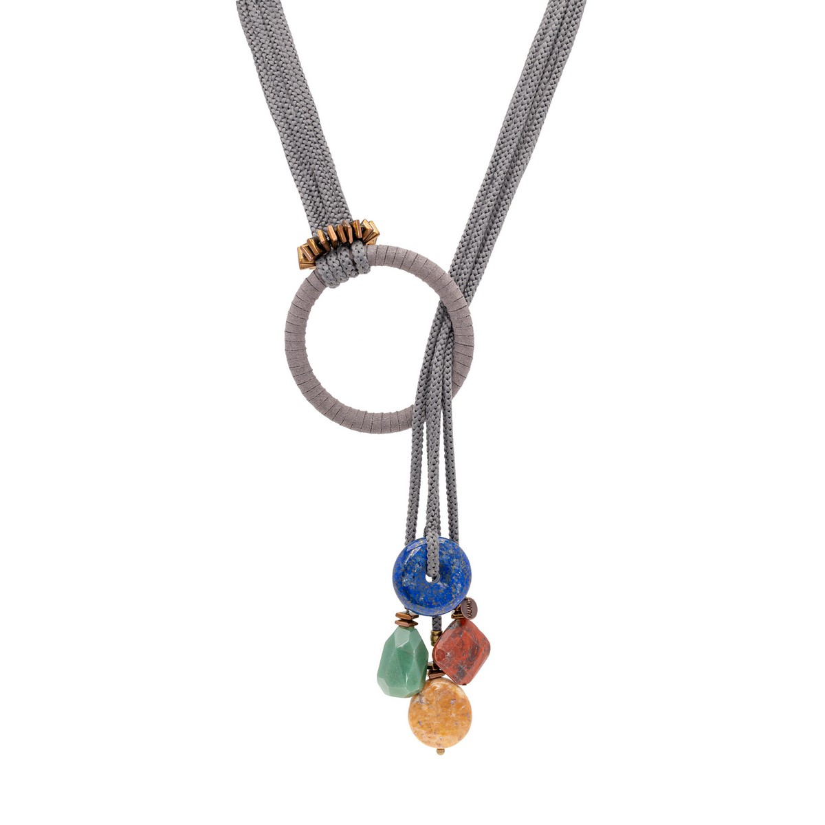 AMBRA WRAP GRAY NECKLACE