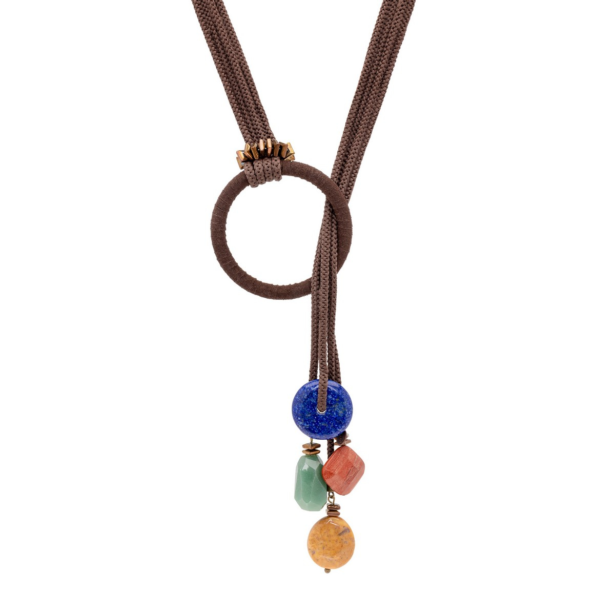 AMBRA WRAP BROWN NECKLACE