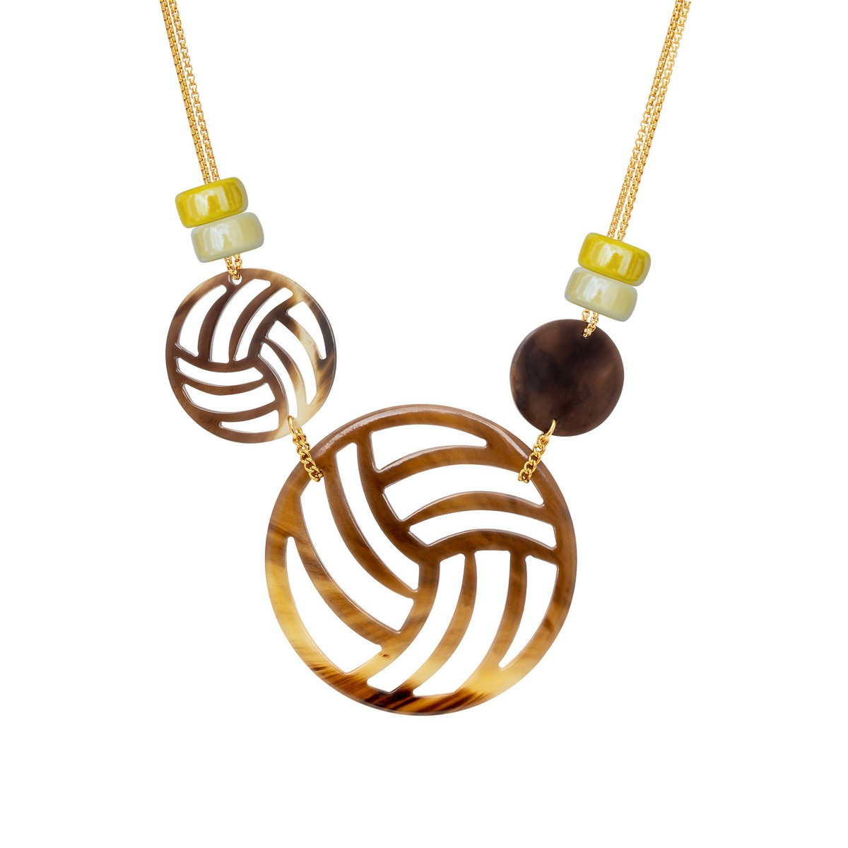COPERNICO SHORT NECKLACE WITH HORN AND CERAMIC...