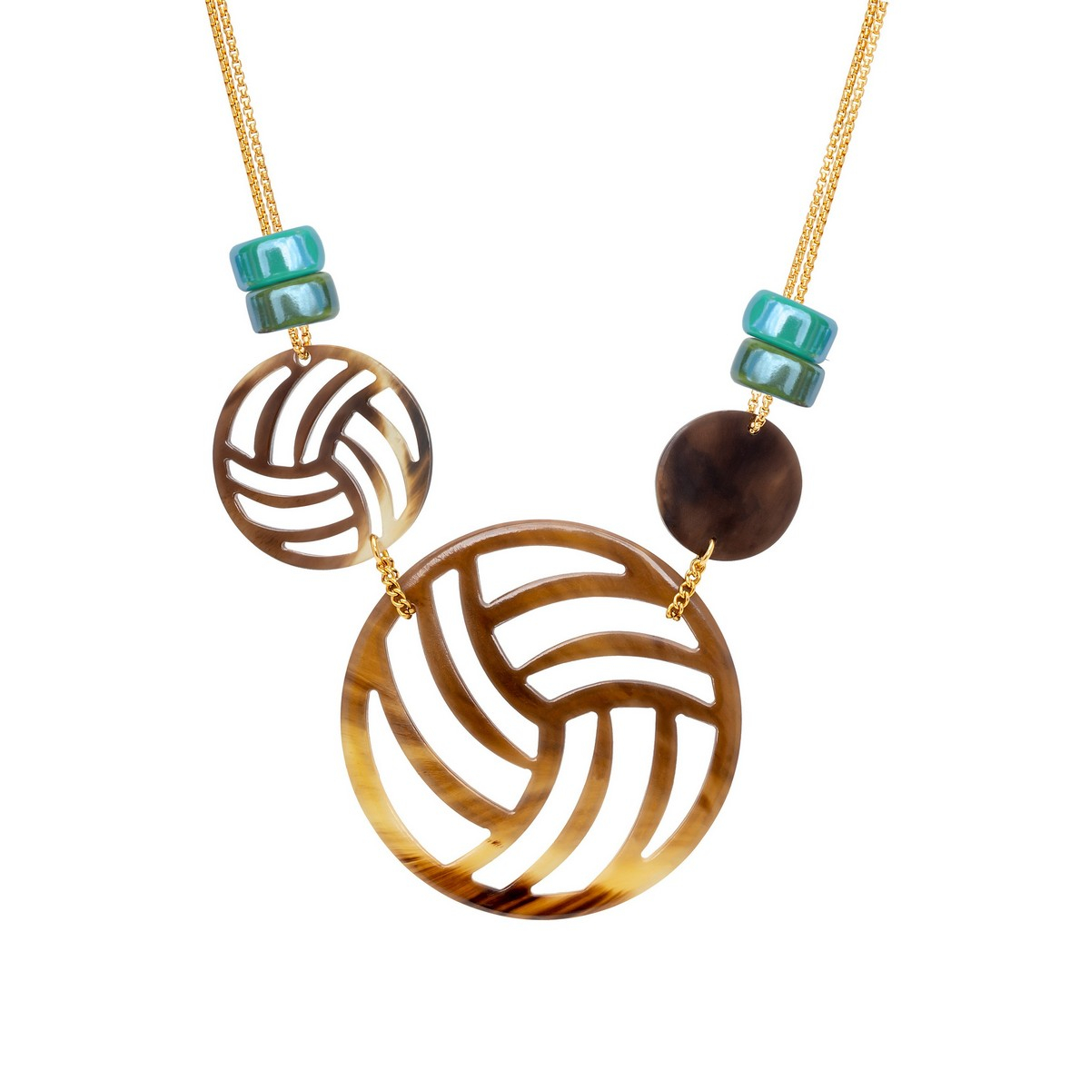 COPERNICO SHORT NECKLACE WITH HORN AND CERAMIC...