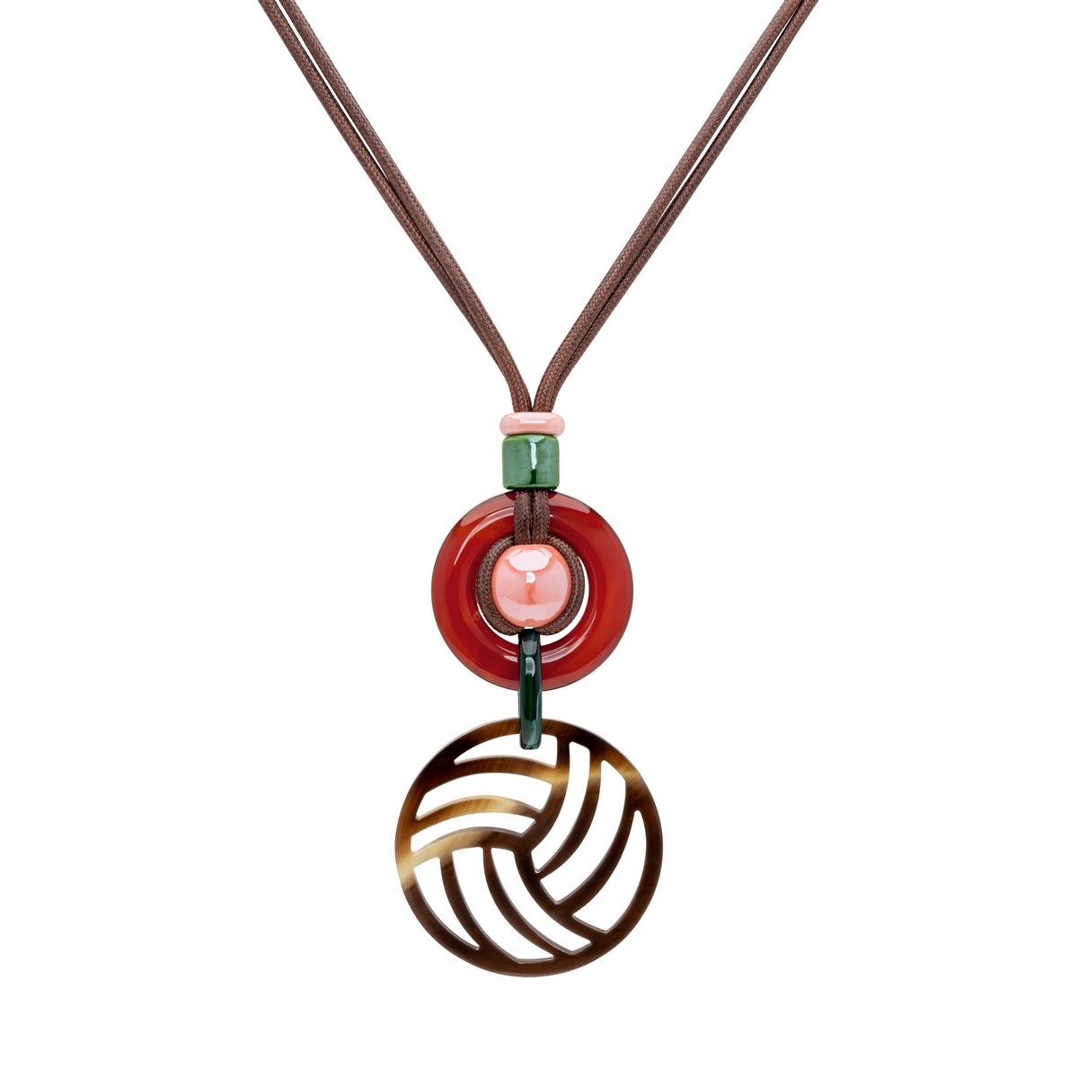 COPERNICO NECKLACE WITH CARNELIAN AND HORN PINK