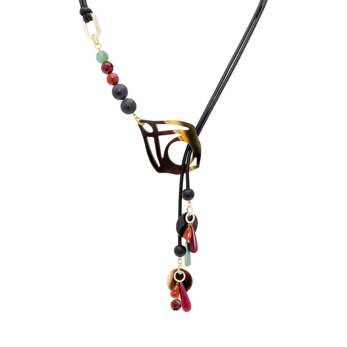 ATRIA NECKLACE IN PINK WITH HORN ARABESQUE