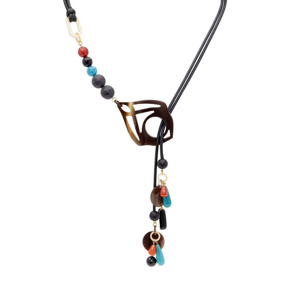 ATRIA NECKLACE IN TURQUOISE COLOR WITH HORN...