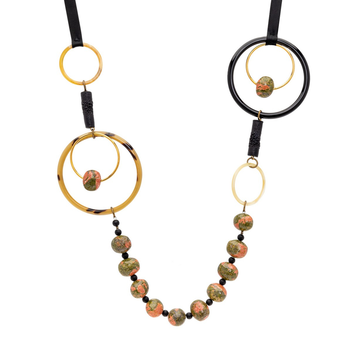 ADARA HORN AND UNAKITE NECKLACE