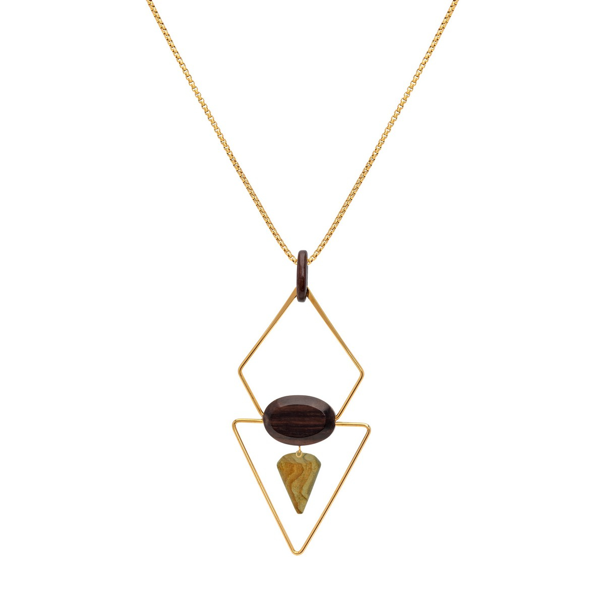 MELISSA JASPER PIRAMID NECKLACE