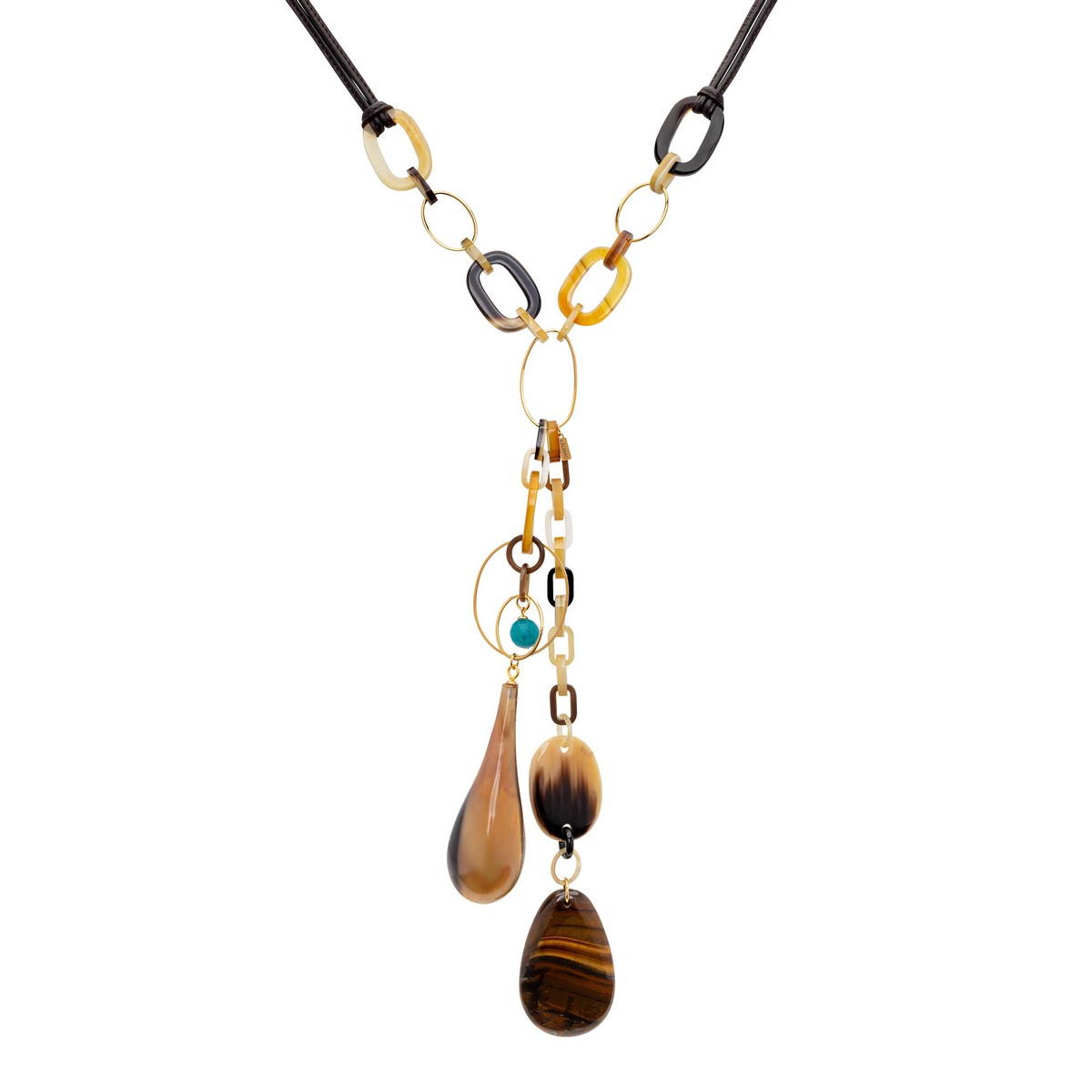 AKAYO CHAOTIC HORN NECKLACE BLUE