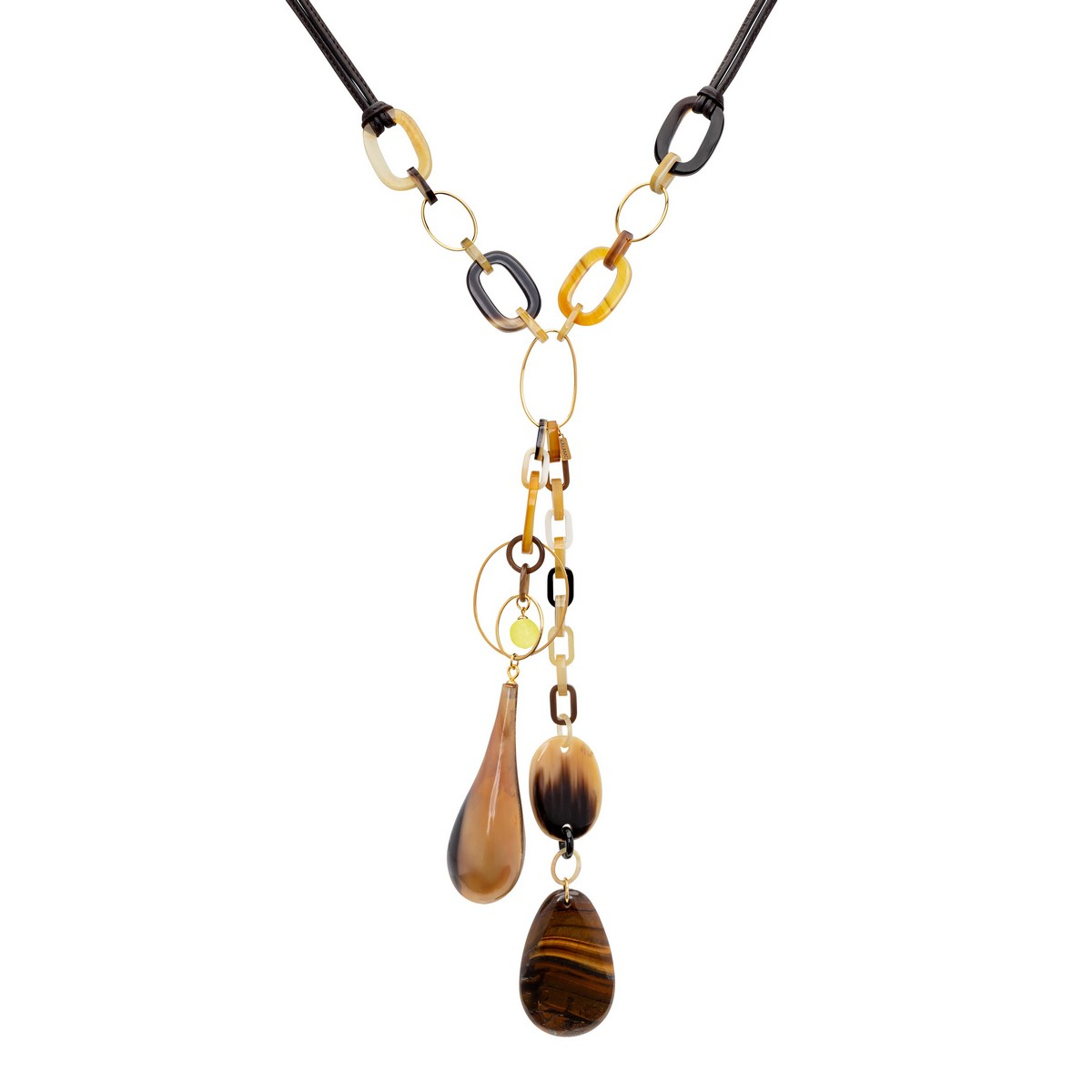 AKAYO CHAOTIC HORN NECKLACE YELLOW