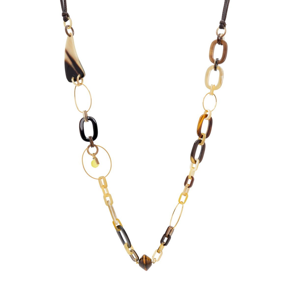 AKAYO HORN AGATE LONG NECKLACE YELLOW