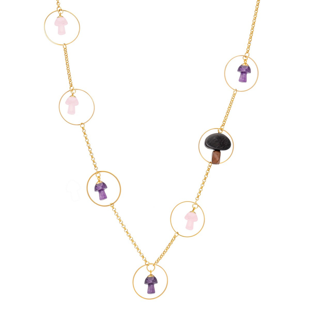 COLLAR DAVINIA LARGO CON SETAS MORADO ROSA