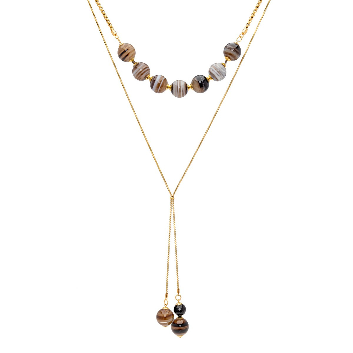 DANIELLA AGATE LARGE BALLS NECKLACE