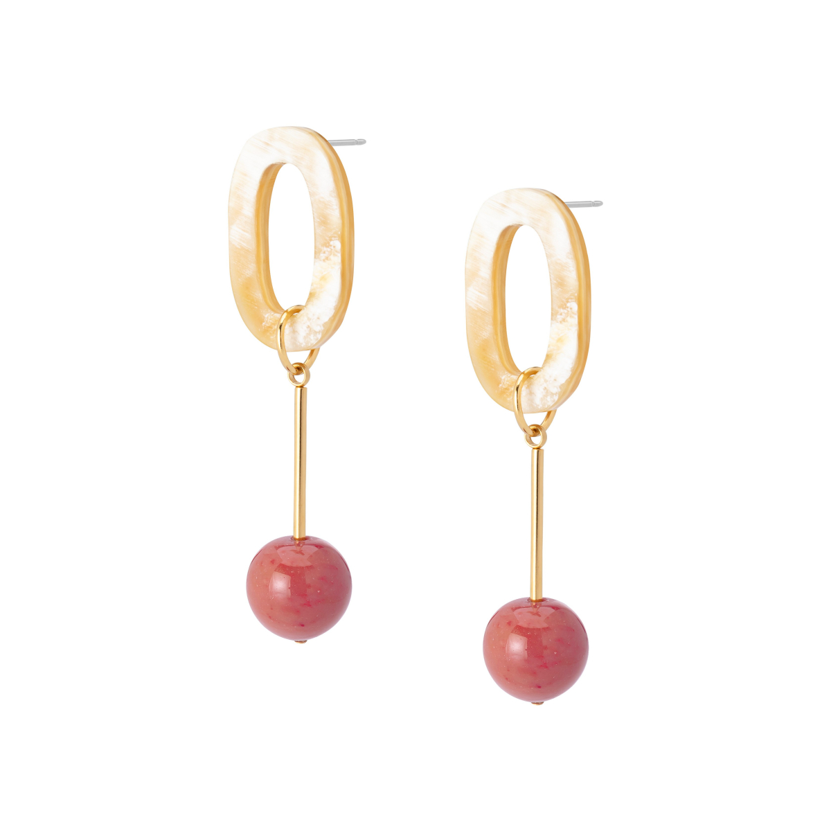 OLIMPIC HORN AND MOOKITE EARRINGS