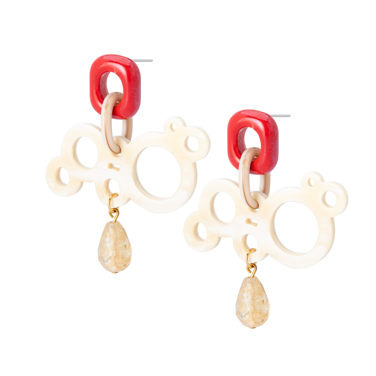 BUKI HORN EARRINGS RED