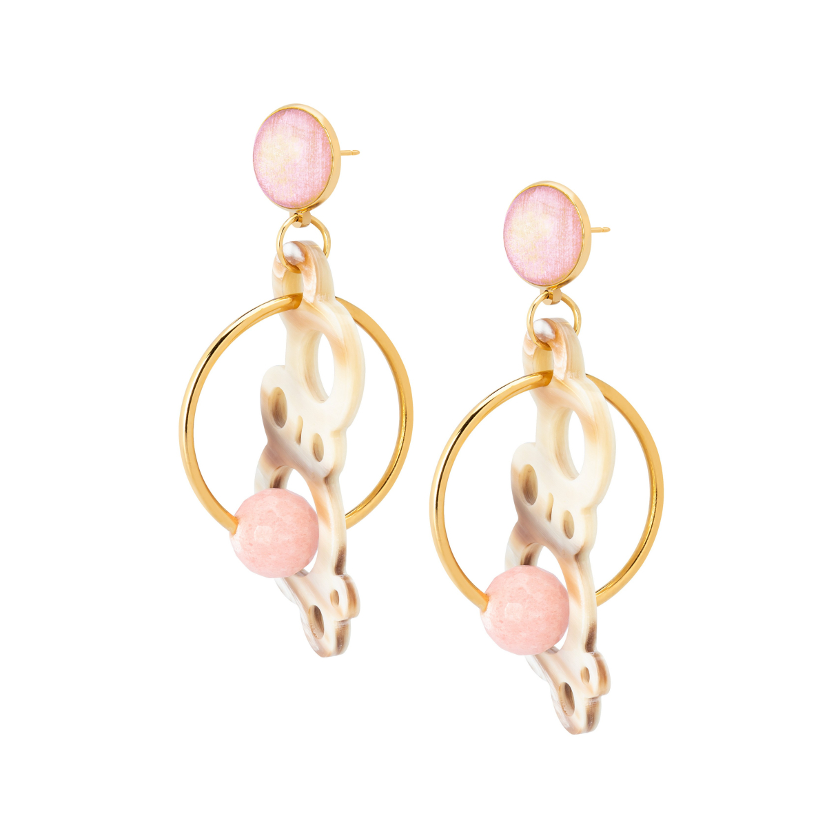 DARIA HORN BAUBBLE EARRINGS PINK