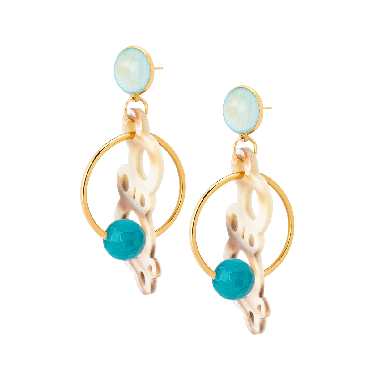 DARIA HORN BAUBBLE EARRINGS TURQUOISE