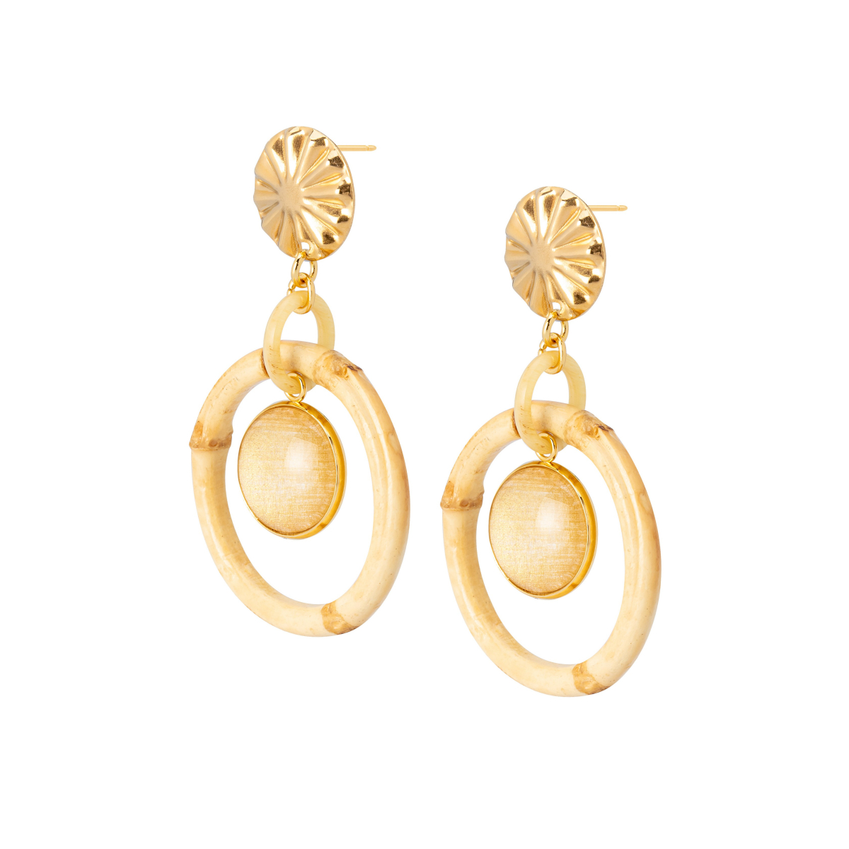 CONNIE BAMBOO DOORKNOCKER EARRINGS