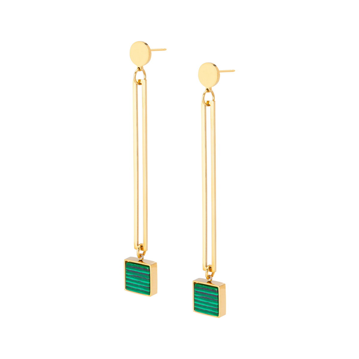 CECILE MALACHITE EARRINGS