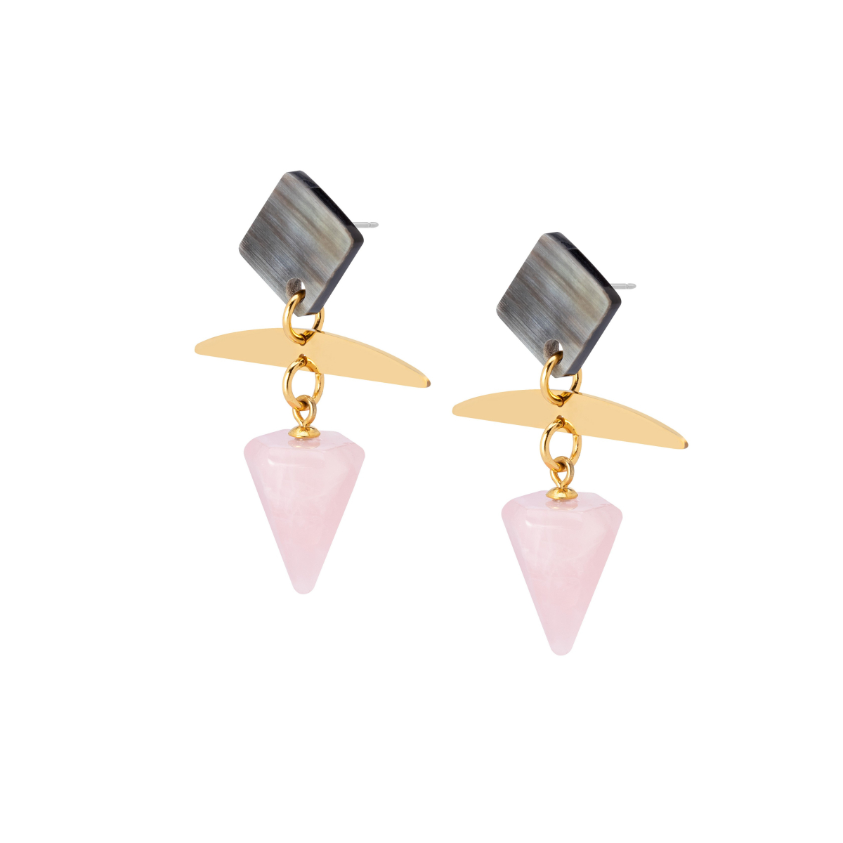 SOFIA QUARTZ PYRAMID EARRINGS