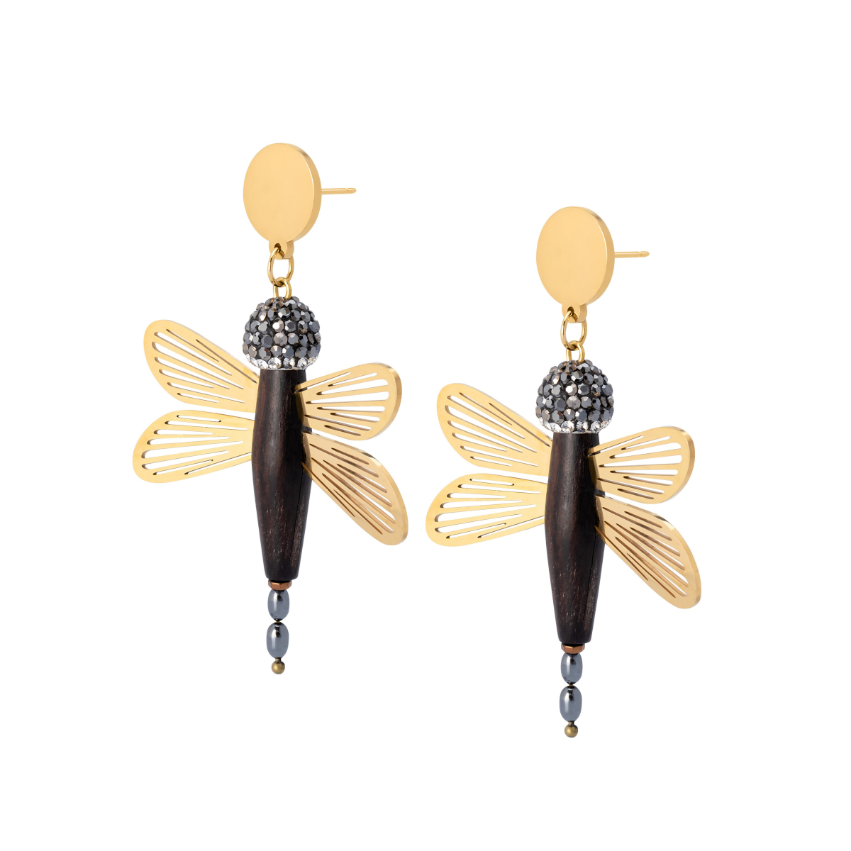 MAIA EBONY DRAGONFLY  EARRINGS