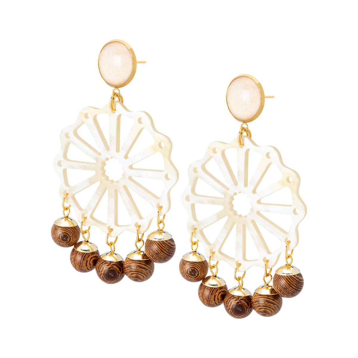 DANTE HORN AND WENGE WOOD EARRINGS