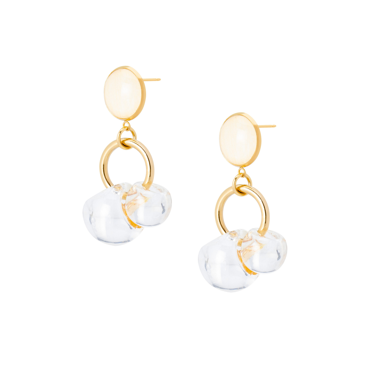 AMARELLA GOLD-FOILED RESIN BUBBLE EARRINGS