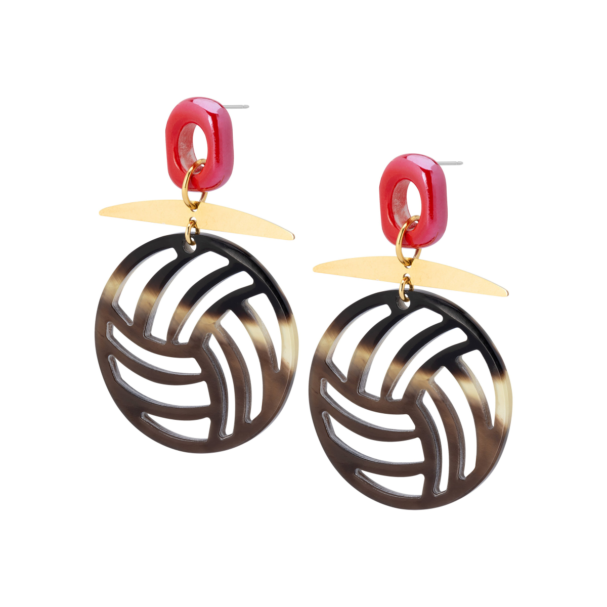 COPERNICO HORN EARRINGS RED