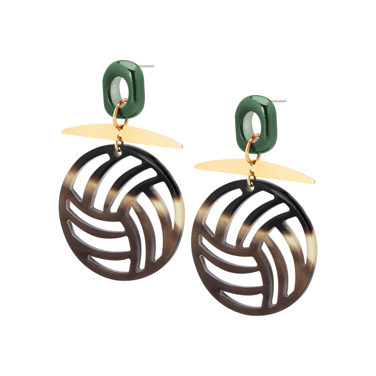 COPERNICO HORN EARRINGS GREEN