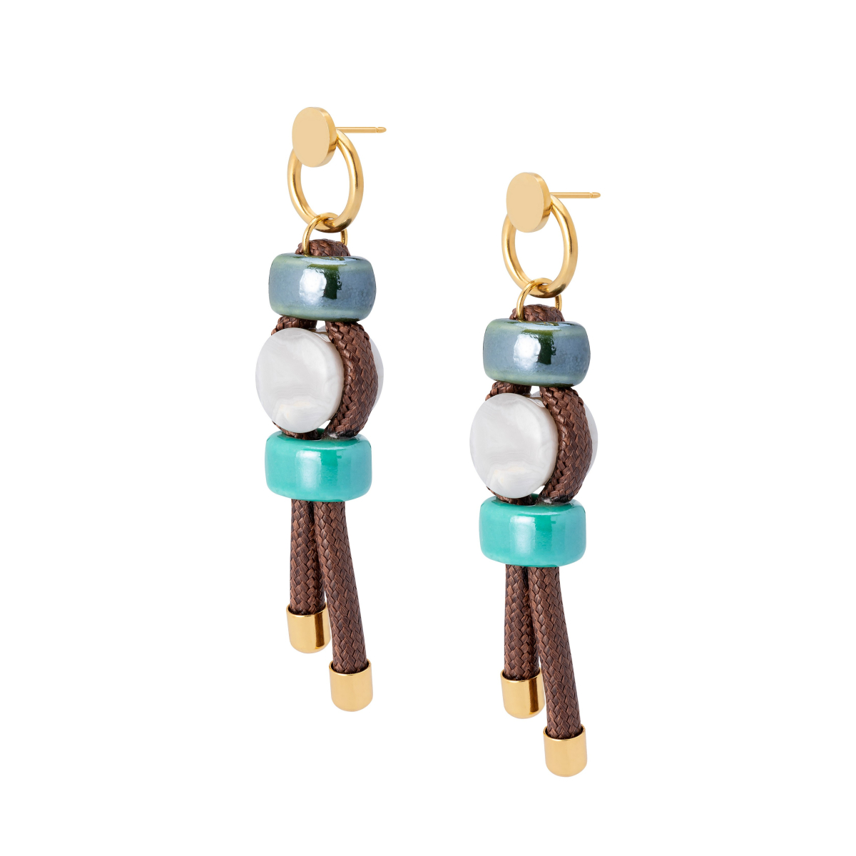 PIERO WHITE AGATE EARRINGS
