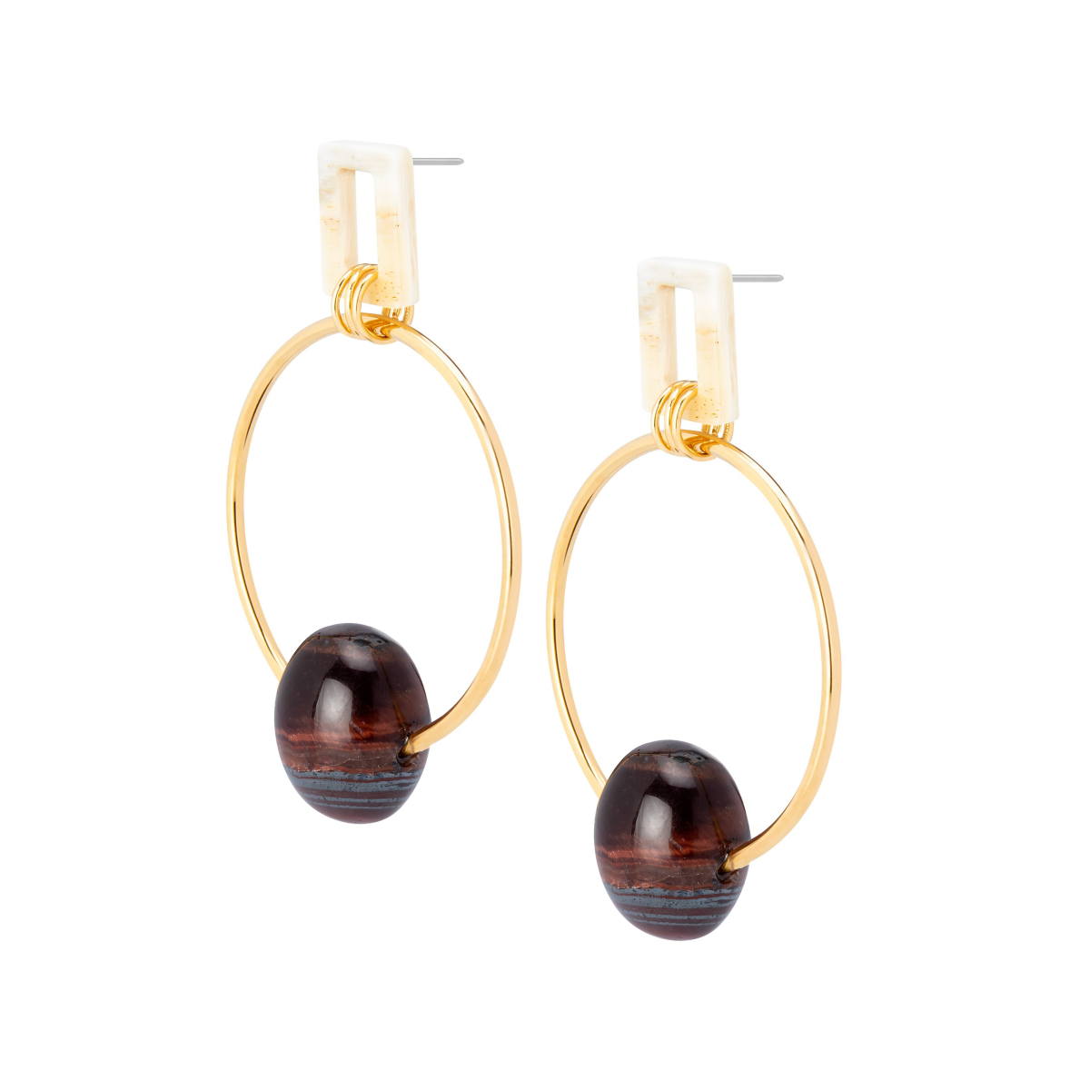 ADARA RED TIGER EYE DOORKNOCKER EARRINGS