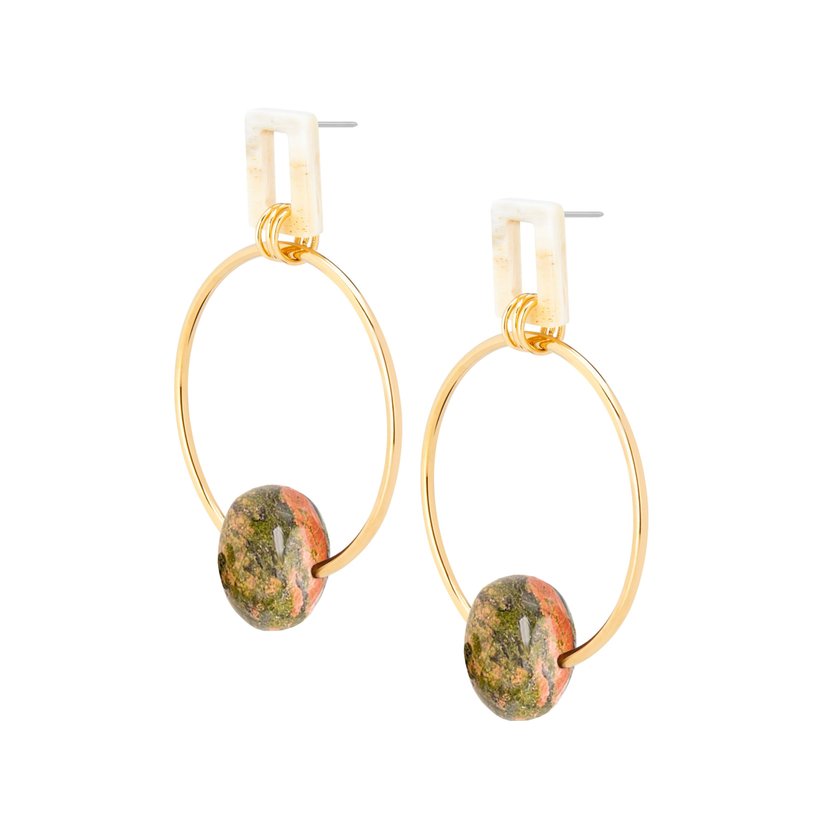 ADARA UNAKITE DOORKNOCKER EARRINGS