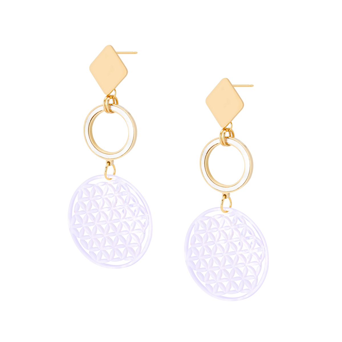 ANNA TRIPLE TIERED MOTHER-OF-PEARL  EARRING WHITE
