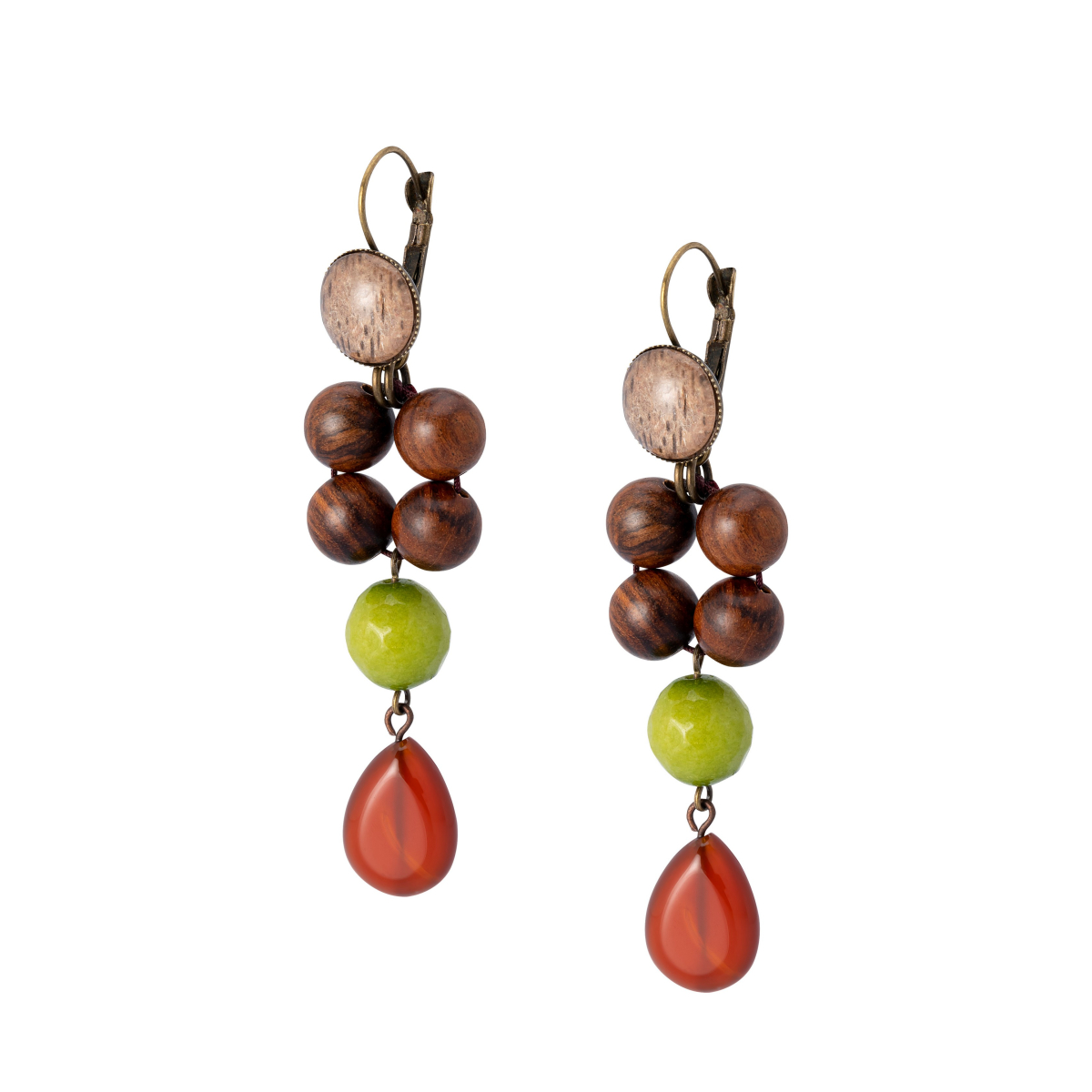 SIENA CARNELIAN TEARDROP EARRINGS GREEN