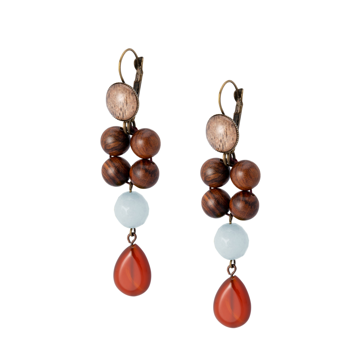 SIENA CARNELIAN TEARDROP EARRINGS BLUE